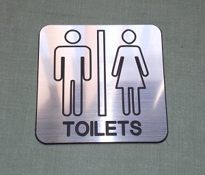 Square Toilets Door Sign FREE Postage